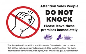 Door to door - do not knock sticker